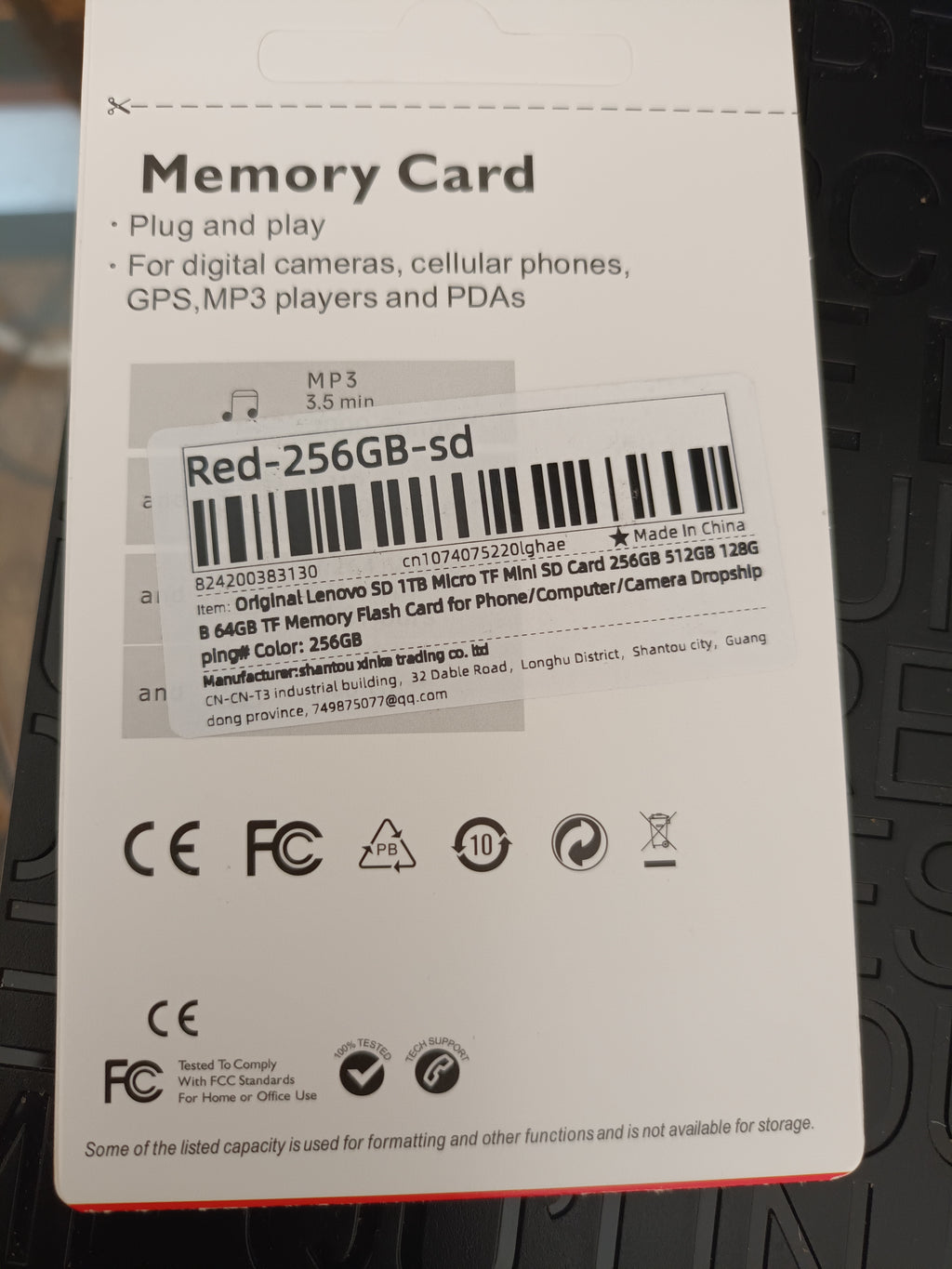 Carte Micro SD 256 Go avec adaptateur SD. 4K High Performance. SDXC